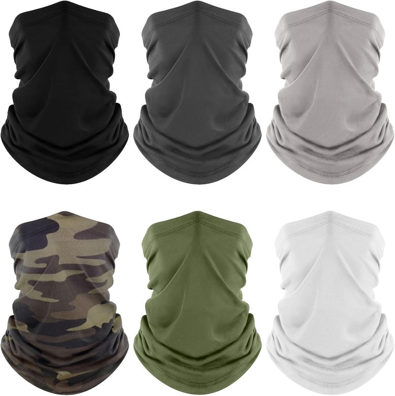 Fuinloth Neck Gaiter, 6 Pack Cooling UV Protection Bandana Buff Face Mask Gator Scarf for Men Women - Image 1